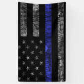 警察の細いブルーライン国旗 横断幕 (縦)