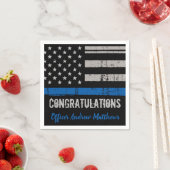 警察の細いブルーライン法執行卒業 スタンダードカクテルナプキン (インサイチュ)