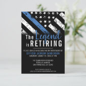 警察の細いブルーライン法執行退職 招待状 (スタンド正面)