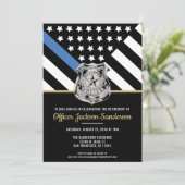 警察の細いブルーライン法執行退職 招待状 (スタンド正面)