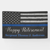 警察の細いブルーライン法執行退職 横断幕 (横)