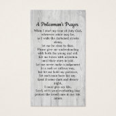 警察の細いブルーライン警官の祈りの言葉カードバルク (正面)