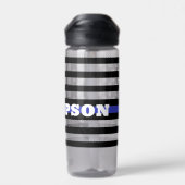 警察の細いブルーライン ウォーターボトル (背面)