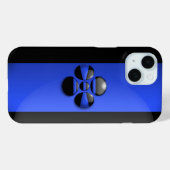 警察の細いブルーライン Case-Mate iPhoneケース (裏面 (横))