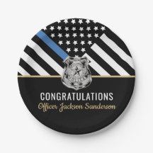 警察の細い青い旗の退職おめでとう