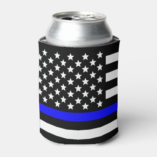 警察の細い青い線のサポート 缶クーラー (缶正面)