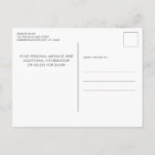 警察の細い青い線のフラグのモダン退職パーティー インビテーションポストカード (裏面)