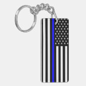 警察の細い青い線の国旗アメリカ統一された州 キーホルダー (正面左)