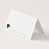 警察の細い青い線パーソナライズされたありがとう 名刺 (裏面)