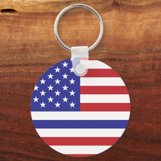 警察の細い青い線統一された州アメリカ国旗s キーホルダー (正面)
