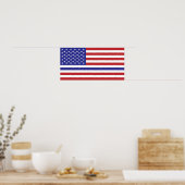 警察の細い青い線統一された州アメリカ国旗s ポスター (キッチン)