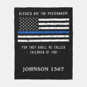 警察の細い青い線賛美が平和維持軍である フリースブランケット (正面)