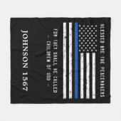 警察の細い青い線賛美が平和維持軍である フリースブランケット (正面(横))