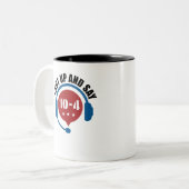 警察の緊急派遣を停止し、10-4と答えます。 ツートーンマグカップ (正面左)