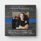 警察の英雄は永遠に生きる 殉職警官 フォトプラーク (正面)