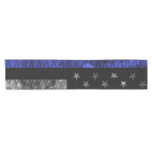 警察の薄い青い線の旗 ショートテーブルランナー (横)