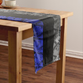 警察の薄い青い線の旗 ショートテーブルランナー (インサイチュ)