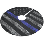 警察の薄い青い線の旗 ブラッシュドポリエステルツリースカート (アングル)