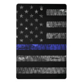 警察の薄い青い線の旗 ミニクリップボード (裏面)