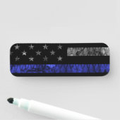 警察の薄い青い線の旗 名札 (インサイチュ)