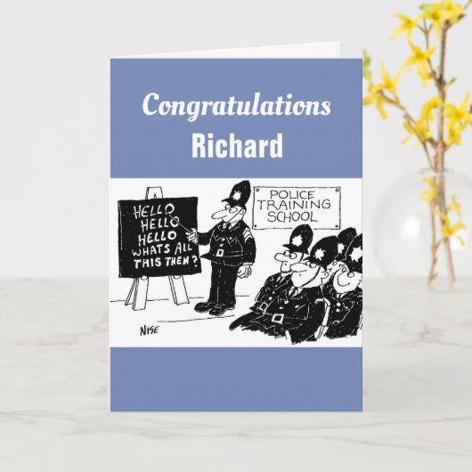 警察の訓練学校証の警官 カード (黄色い花)