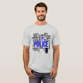 警察の記述語Tシャツ Tシャツ (正面フル)