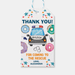 警察の誕生日パーティーのお願い ギフトタグ