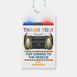 警察の誕生日パーティーのお願い ギフトタグ