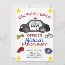 警察の誕生日パーティーの招待状