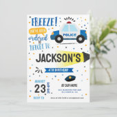 警察の誕生日パーティーの警官と強盗の警官 招待状 (スタンド正面)