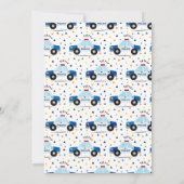 警察の誕生日パーティーの警官と強盗の警官 招待状 (裏面)