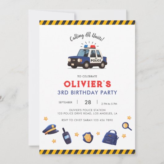 警察の誕生日パーティーへの招待2 招待状 (正面)