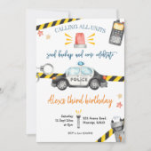 警察の誕生日パーティーへの招待 招待状 (正面)