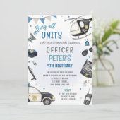 警察の誕生日パーティーへの招待 – 警察官 招待状 (スタンド正面)