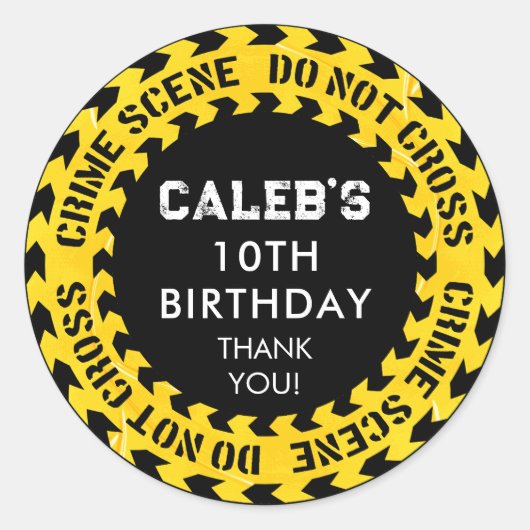 警察の誕生日パーティー犯罪シーン交差しない ラウンドシール (正面)