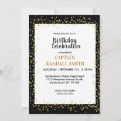 警察の誕生日パーティー ゴールドスターズの写真 招待状 (正面)