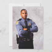 警察の誕生日パーティー ゴールドスターズの写真 招待状 (裏面)