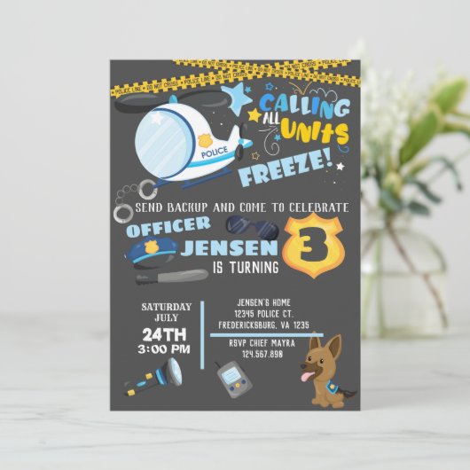 警察の誕生日招待状 招待状 (スタンド正面)