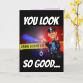 警察の誕生日面白いグリーティングカード カード (黄色い花)