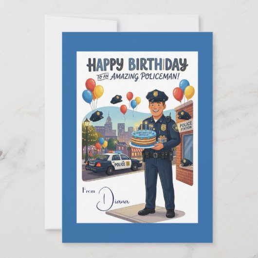 警察の誕生日 カード (正面)