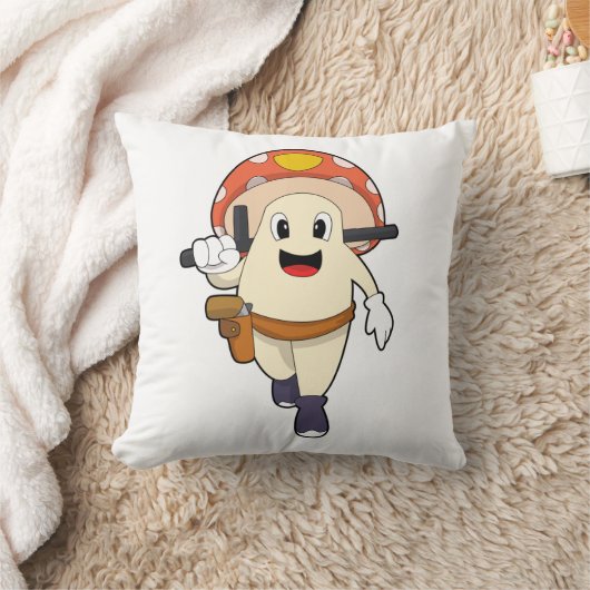 警察の警察官としてのキノコ クッション (ブランケット)