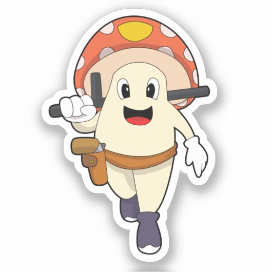 警察の警察官としてのキノコ シール (正面)