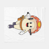 警察の警察官としてのキノコ フリースブランケット (正面(横))