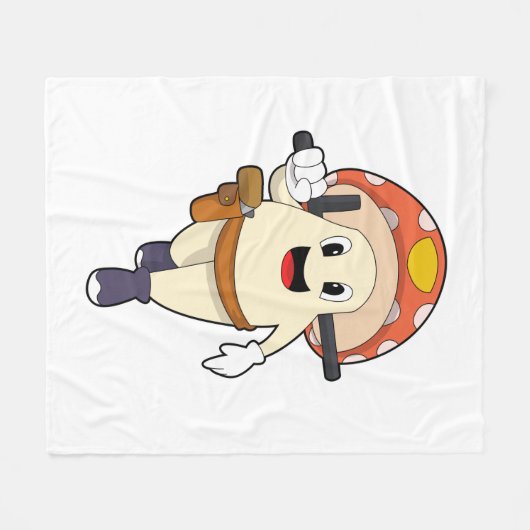 警察の警察官としてのキノコ フリースブランケット (正面(横))