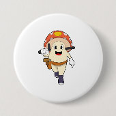 警察の警察官としてのキノコ 缶バッジ (正面)