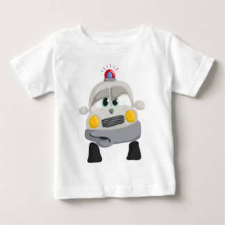 警察の車とカスタム保安官名 ベビーTシャツ