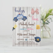 警察の車や弓のジェンダーが招待を明らかにする。 招待状 (スタンド正面)