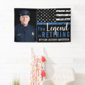 警察の退職の細い青い線のフラグの写真 横断幕 (インサイチュ)