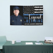 警察の退職の細い青い線のフラグの写真 横断幕 (トレードショー)