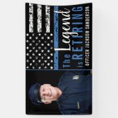 警察の退職の細い青い線のフラグの写真 横断幕 (縦)